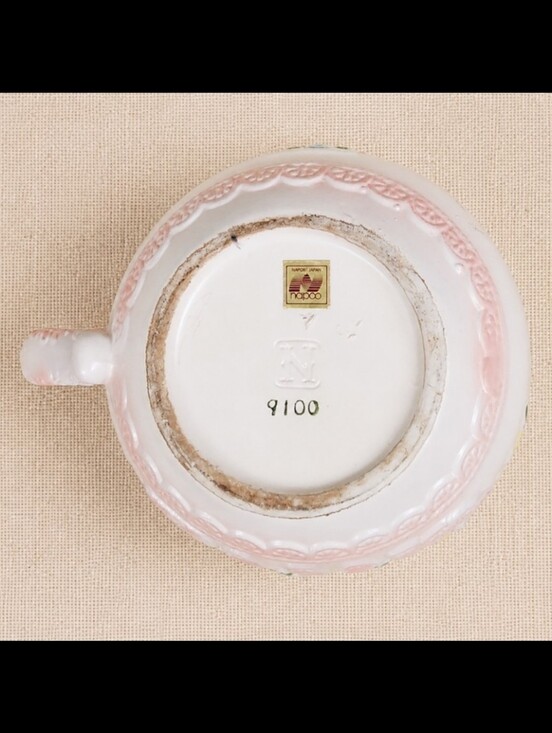 VTG Napco Japan Baby Girl Planter #9100 Pink Nursery Ceramic Baby